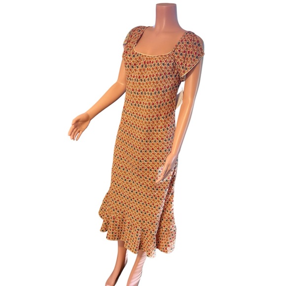 Y2K CDC Rampage Gypsy Milkmaid Wench Micro Floral Midi Dress 10 NWT Whimsy - Picture 3 of 12